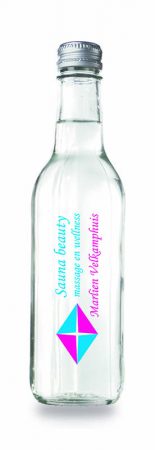 33 cl Glas Wasserflasche mit Logo