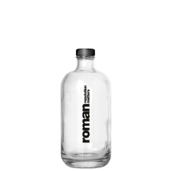 Glaswasserflasche mit Aufdruck